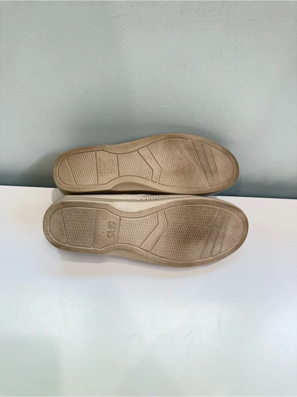SAS Tripad Comfort Shoes Womens 7.5M Beige Leather Lace Up Walking Orthotic USA